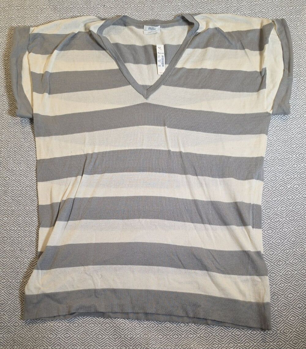 Madewell Wallace Striped V-Neck Sweater L NWT